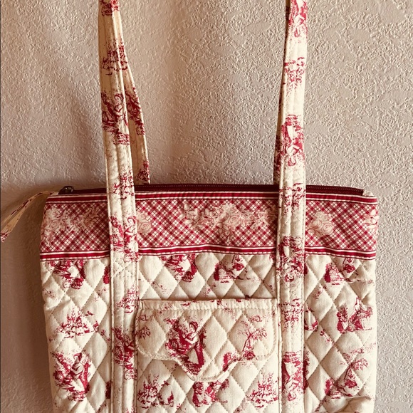 Vintage Bouvier Red Toile Victorian Print.              Russ Bertie & Co Handbag - Picture 9 of 9